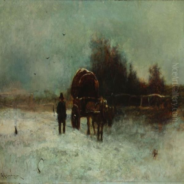 Winterlandscape With Carriage - view 1