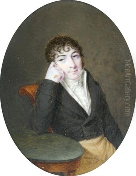 Portrait Presume Du Baron De Glandeves, Pair De France Et Gouverneur Des Tuileries, Accoude A Un Gueridon - view 1