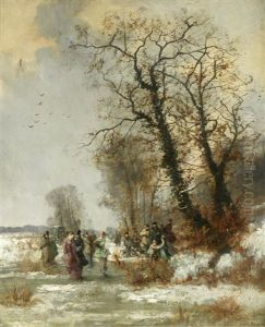 A Skating Party by Louis Beroud