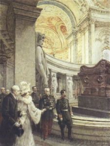 Le Tsar, La Tsarine Et Felix Faure Visitant Le Tombeau De Napoleon 1er