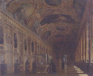 The Apollo Gallery, Louvre, Paris by Louis Beroud