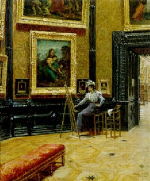 An Artist In The Louvre, Paris - view 1
