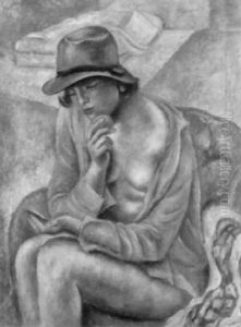 Junge Frau Auf Dem Sofa by Jean Berque