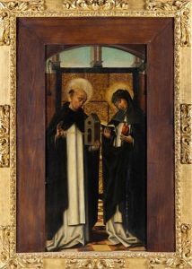 Santo Domingo De Guzman Y Santa Catalina De Siena by Pedro Berruguete