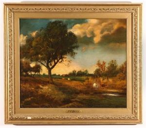 Twilight Landscape With Sheep by Patrick Vincent Berry
