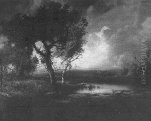 Lagoon And Birches by Patrick Vincent Berry