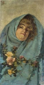 Ritratto Di Fanciulla Con Velo E Rose by Stefano Bersani