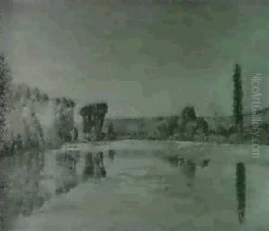 Franzosische Flusslandschaft Mit Baumgruppen An Einem Hellensommertag