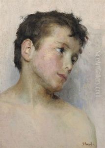 Portraitstudie Eines Knaben by Edoardo Berta