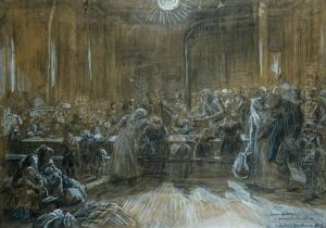 L'asile Des Pauvres La Nuit by Hippolyte-Dominique Berteaux
