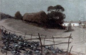Evening On The Farm by Hippolyte-Dominique Berteaux