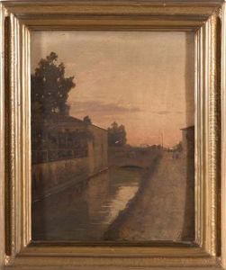 Canale Con Chiusa by Luigi Bertelli