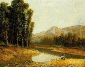 Paesaggio Fluviale Con Figure by Luigi Bertelli