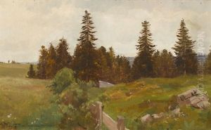 Juralandschaft Mit Tannenwald by Lucien Claude Alexandre Berthault