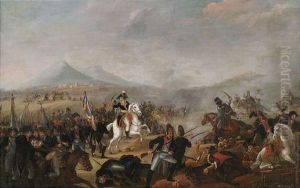 Napoleon In Der Schlacht Von Marengo by Jean-Simon Berthelemy
