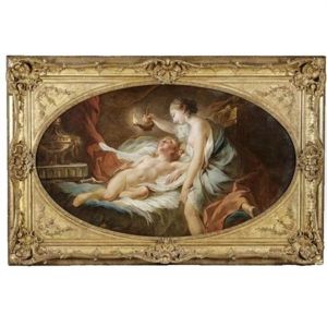 Psyche Contemplating The Sleeping Cupid by Jean-Simon Berthelemy