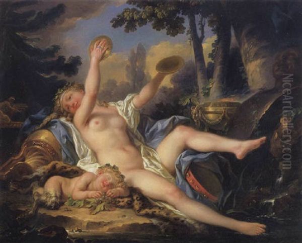 Reclining Bacchante Playing The Cymbals - view 1