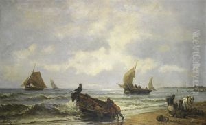 Le Depart Pour La Peche by Pierre Emile Berthelemy