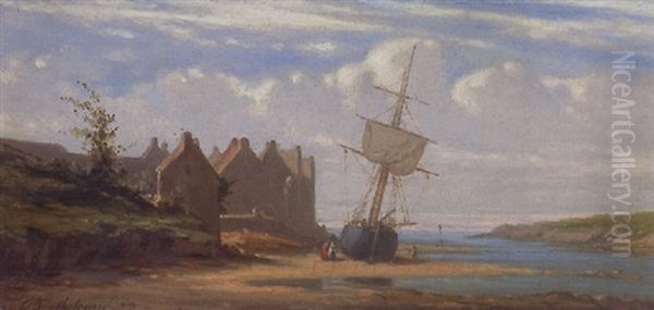 Segelschiff Im Hafen Von Conquet - view 1