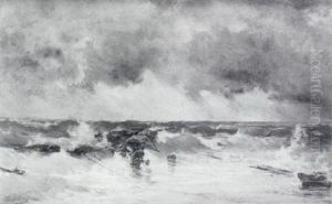 Epave Par Gros Temps by Pierre Emile Berthelemy