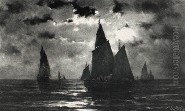 Segelboote Im Mondenschein - view 1