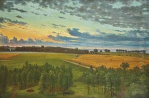 Returning From The Coast At Dusk by Christian Bernh. Severin Berthelsen