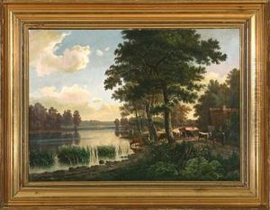Cows At A Pond