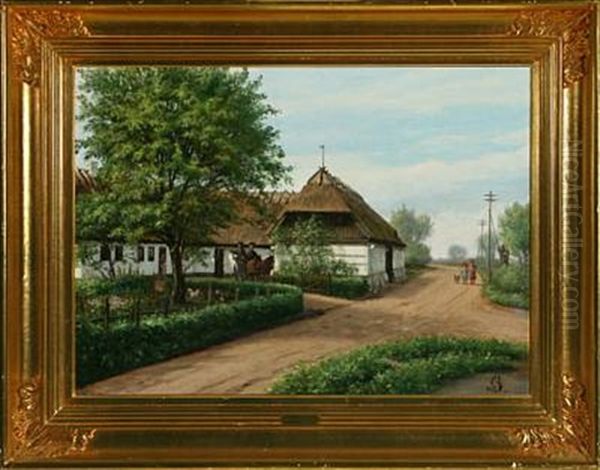 Little Children Outside A Farm - view 1