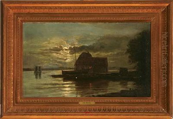 A Fishing Village In Moonlight - view 1