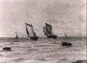 Thoniers Sous Voiles by Paul Berthon