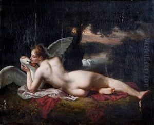 Leda Et Le Cygne by Rene Theodore Berthon