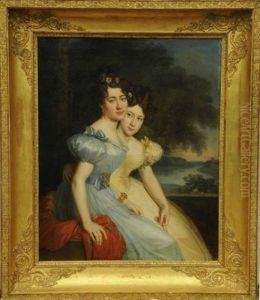 Portrait De Mesdemoiselles Verdier De La Milletiere by Rene Theodore Berthon