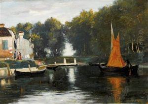 Sommerliche Uferpartie by Alfred Henri Berthoud