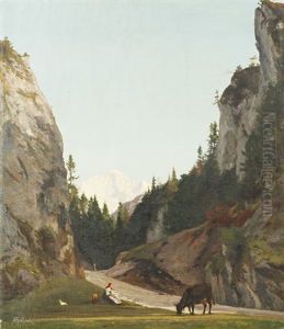 Vallon Dans Les Alpes Bernoises Et Jungfrau by Alfred Henri Berthoud