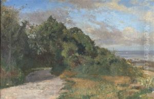 Chemin Au Bord Du Lac Leman by Auguste Henry Berthoud