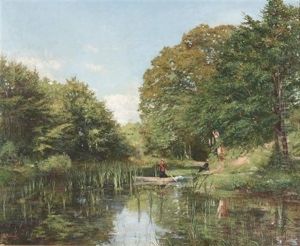 Prachtvolle Teichpartie Bei Chanelaz by Auguste Henry Berthoud