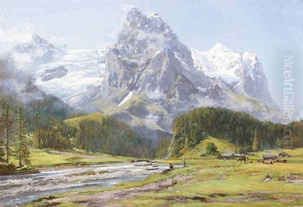 Ansicht Von Wellhorn, Wetterhorn Und Rosenlaui - view 1