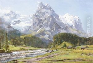 Ansicht Von Wellhorn, Wetterhorn Und Rosenlaui