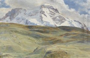 Alpenpartie Mit Sicht Auf Das Breithorn by Blanche Berthoud