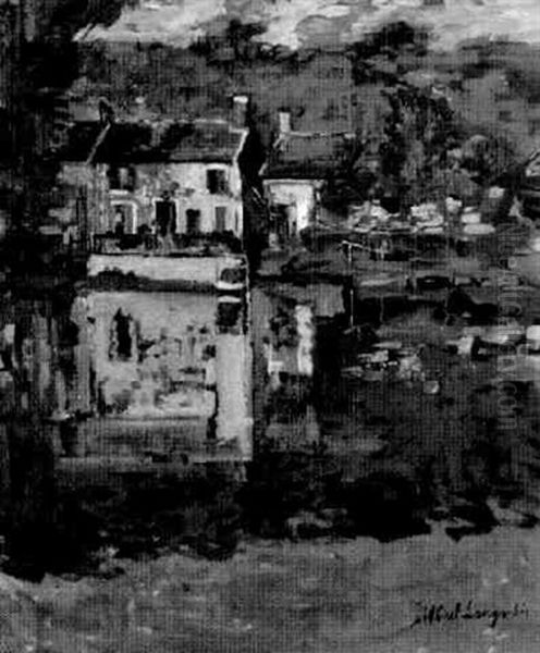 Seeuferlandschaft Mit Kleinen Hausern - view 1