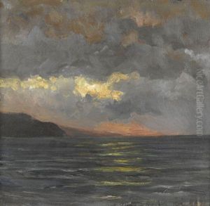 Kustenpartie Im Abendrot by Rodolphe Leon Berthoud