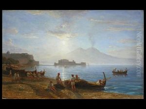 Neapolitanische Kuste Mit Fischern by Rodolphe Leon Berthoud