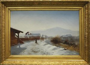 Chemin Enneige Dans La Plaine Du Rondeau by Charles Alexandre Bertier