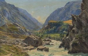 Paysage De Montagne Avec Riviere Paysage De Montagne Avec Riviere
