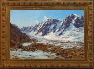 L'aiguille Verte Et La Chaine Des Courtes, Massif Du Mont-blanc by Charles Alexandre Bertier