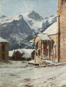 La Meije, Vue Du Hameau, Les Terrasses (la Grave) by Charles Alexandre Bertier