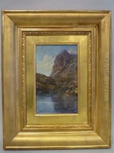 Le Pic De Perlat Et Le Lac Merlat, Massif De Belledonne by Charles Alexandre Bertier