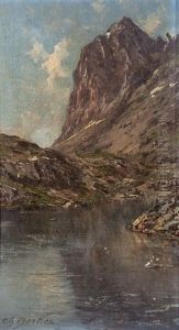Le Pic De Perlet Et Le Lac Merlat, Massif De Belledonne by Charles Alexandre Bertier