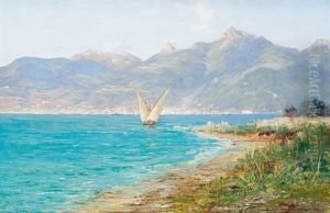Montreux Vu De Bouveret by Charles Alexandre Bertier