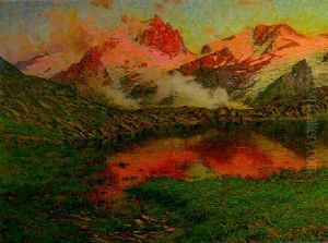 Soleil Couchant Sur La Meije Vue Du Plateau D'emparis